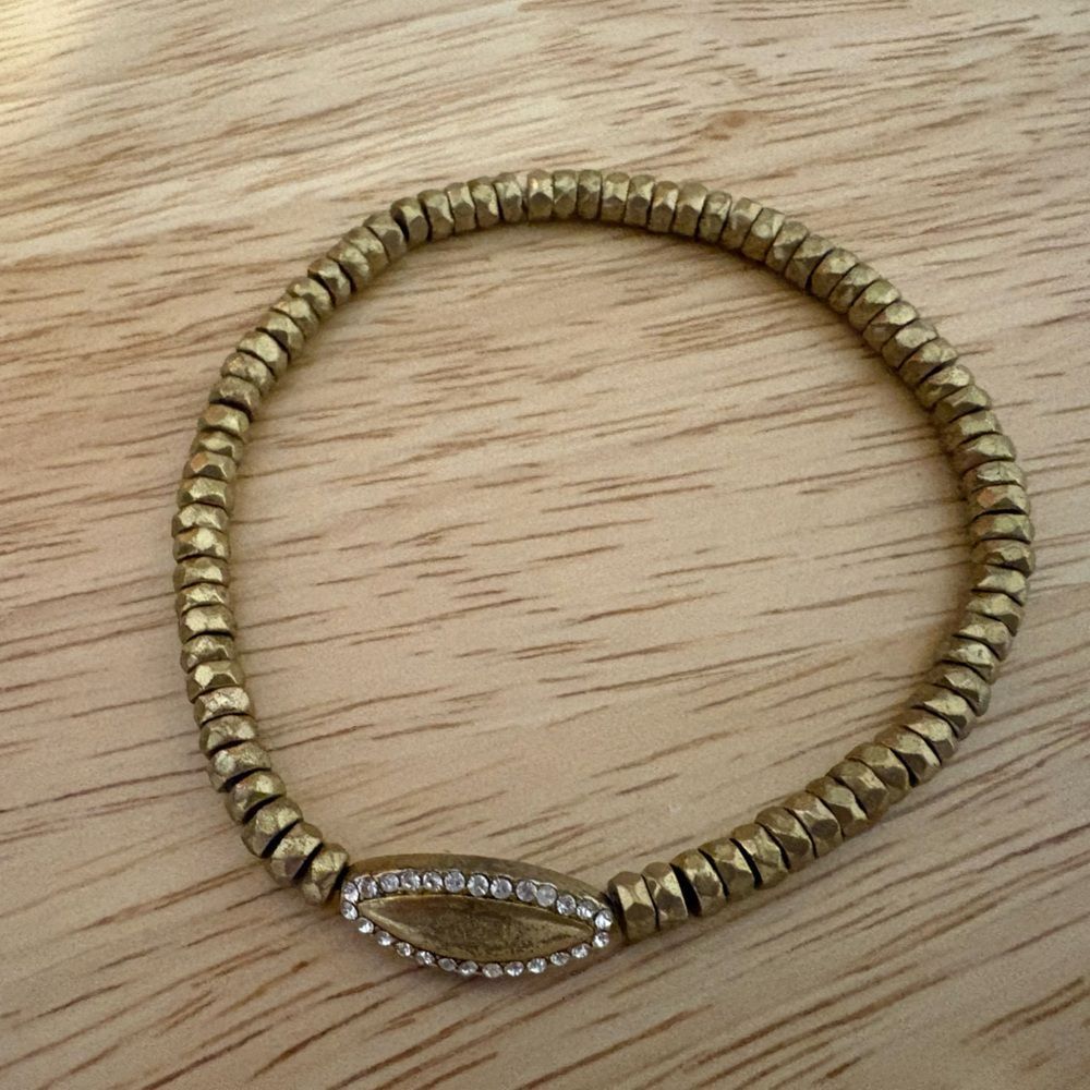 Silpada Nanette Stretch Bracelet with Brass Beads and Swarovski Crystals